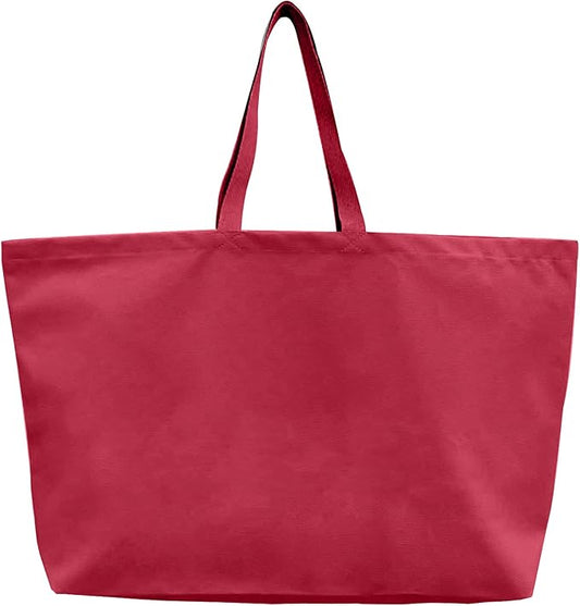 Large Canvas Tote Bag-Extra Big Shopping Beach Totes Bags Reusable Largest Grocery Plain Solid Bag 28"x8"x16"