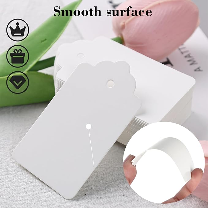 SallyFashion 120pcs Gift Tags with String Attached, 1.6 x 2.8 inch White Paper Tags Hanging for Clothes DIY Crafts Wedding Holiday