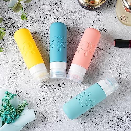 Zafit Travel Bottles for Toiletries, TSA Approved Travel Containers 3oz Leak Proof Travel Tubs Refillable Liquid Travel Accessories for Shampoo Conditioner Lotion Body Wash(Multicolored B) - Image 4
