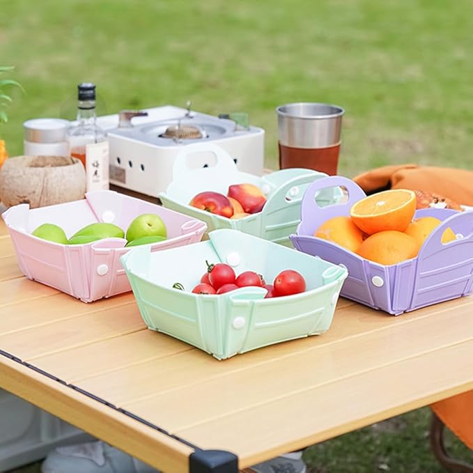 Collapsible Camping Bowl,Silicone Bowl Portable Camping Tableware,Free Folding Plate with Handle,Space Saving Camping Essentials Outdoor,RV,2 Pieces