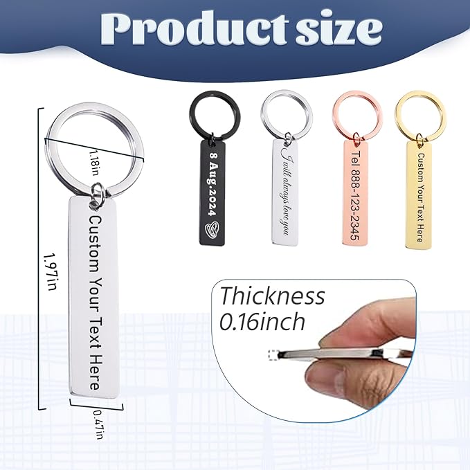 Custom Keychain Double Sided Personalized Picture Text Keychains Engraving Photo Key chains Gifts for Women Boyfriend