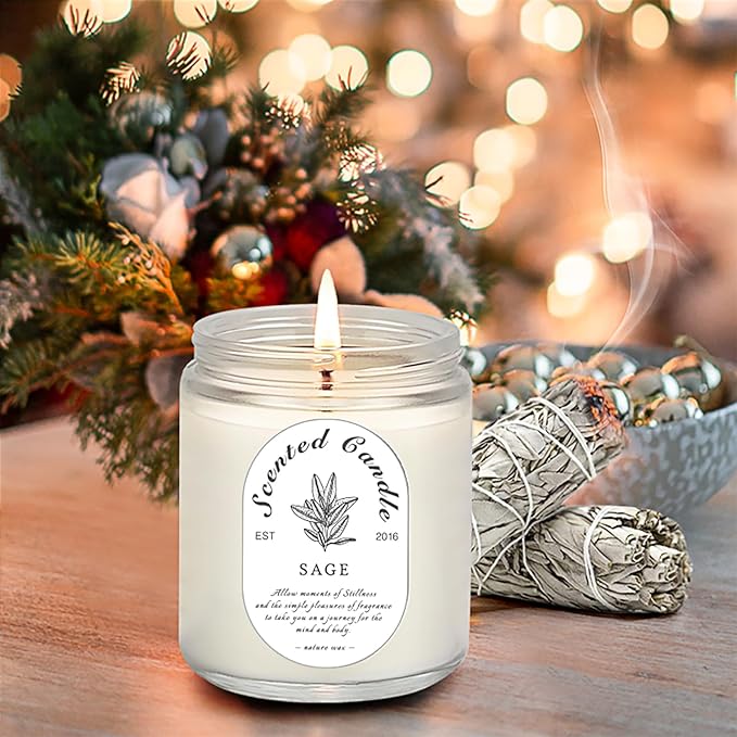 Lavender Candle Gift Set, 4 Pack Soy Wax Scented Candles for Home – Lavender, Sage & Ponderosa Pine – Aromatherapy Candles for Relaxation, Stress Relief & Christmas Gifts for Women