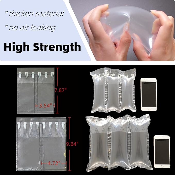 Air Pillows for Shipping with Pump Packaging Air Bags 800 Count Inflatable Shipping Supplies Box Filler Packing Materials for Moving, Purse Stuffers for Shape 3.54" x 7.87", 236 ft