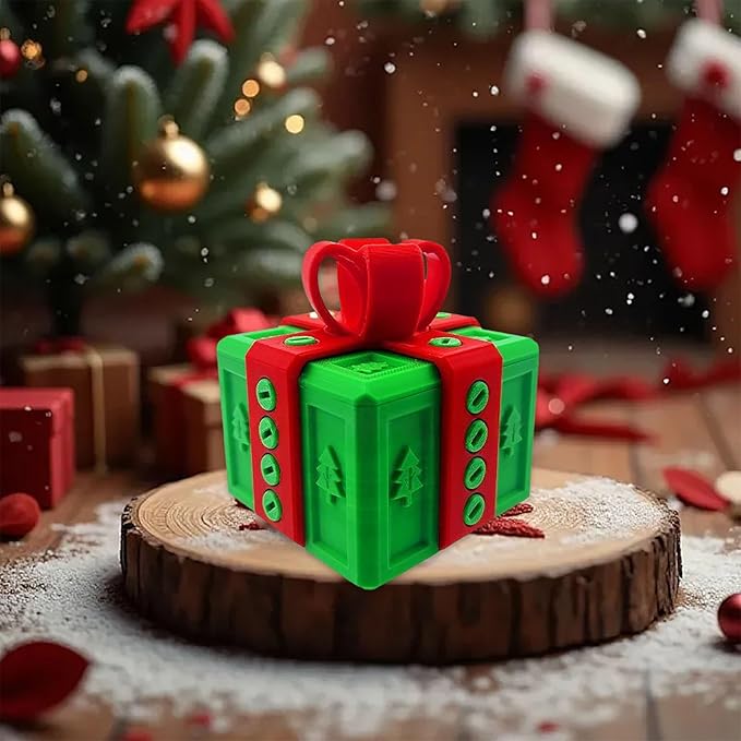 The Prank Box Funny Christmas Gifts Box Annoying Hilarious Screw Challenge with Surprise 3D Printed Screw Gifts Boxes Ideal for Birthday, Christmas (Deep green and red)