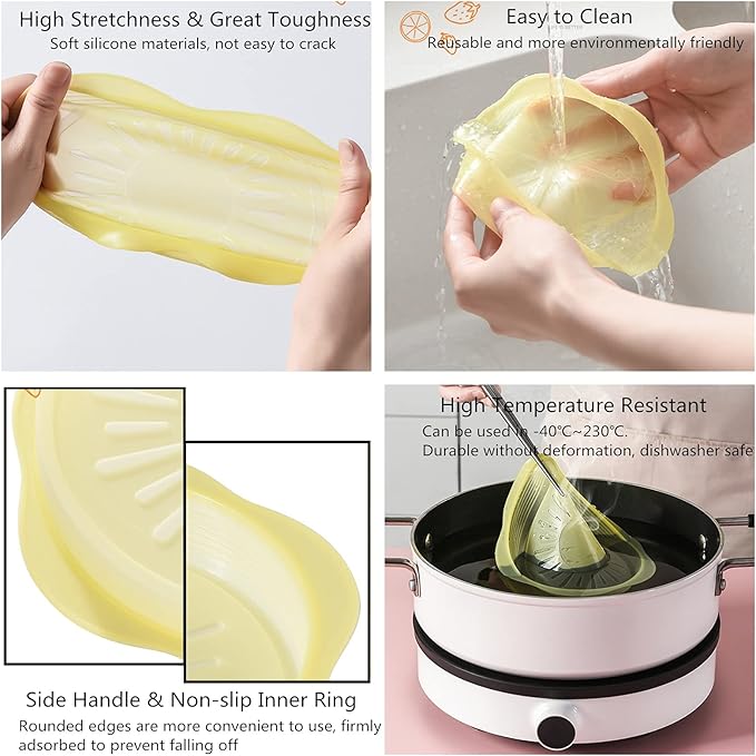 Silicone Stretch Lids Set for Food Storage, Fruit Pattern Food-grade Reusable Silicone Sealing Food Covers for Fresh-keeping Bowl Container Microwave and Dishwasher Safe (6 pcs of Different Sizes)