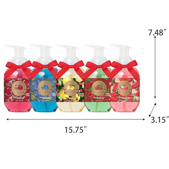Foaming Hand Soap with Epsom Salt Collection 10.8 Fl Oz Each (5-Pack) Deep Moisture Gift Set with Shea Butter & Essential Oil Skin Cleanser Set Moisturizing Gift Sets for Christmas, Birthday Gift