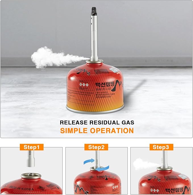 Gas Refill Adapter - Isobutane Fuel Refill Adapter and Canister Hole Punch Tool Gas Release Recycle Tool