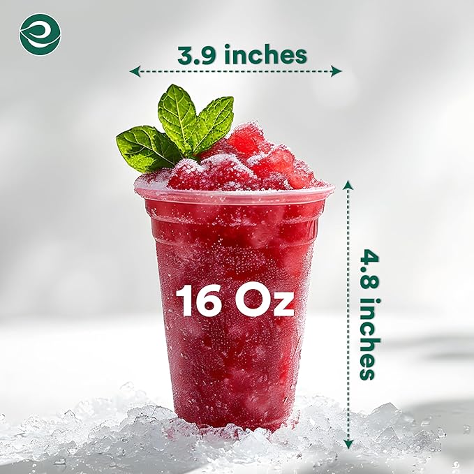ECO SOUL 100% Compostable, Disposable Party Cups | Eco-friendly Party Cups | (1000 Count, 16 oz Cold Cups)