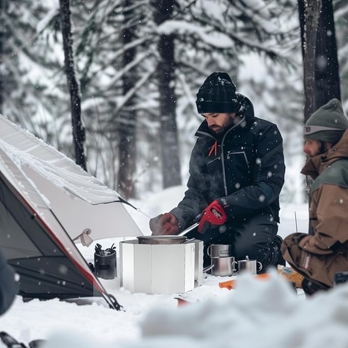 Camping Stove Windscreen Ultralight Folding Camp Stove Windscreen Portable Camping Stove Windshield for Use with Alcohol Stoves and Other Backpacking Stoves Butane Stoves 16 Plates