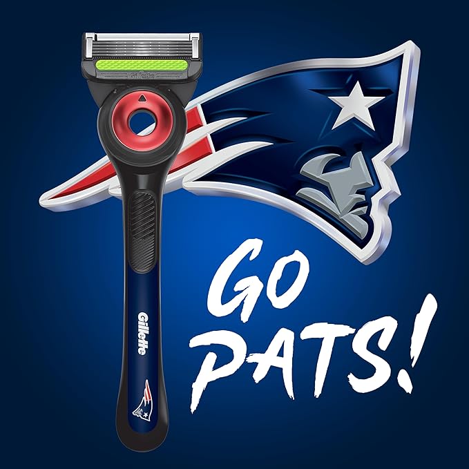 Gillette Labs Special NFL Patriots Edition Shaving Razor for Men - 1 Handle, 1 Razor Blade Refill, Perfect for Game Day Grooming, GilletteLabs with Exfoliating Bar