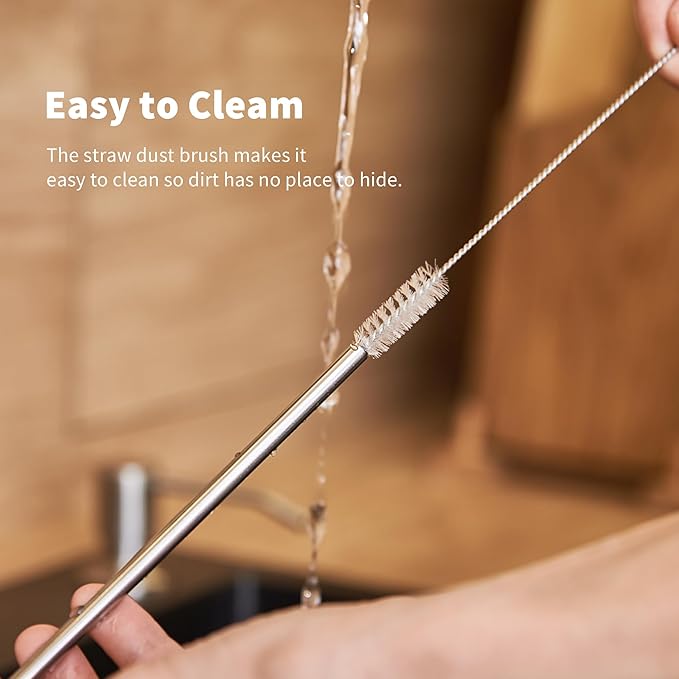 Metal Straws with Silicone Tips for 30 oz Stanley Cup, Reusable Stainless Steel Drinking Straws with Straw Cover for 30 oz Tumbler, 2 Clean Brush