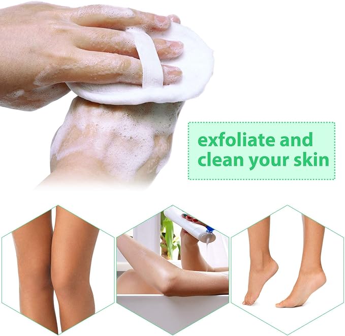 18 Packs Exfoliating Loofah Sponge Pads Mini Facial Body Bath Shower Loofah Sponge Pad Natural Exfoliating Scrubber Brush for Women Men