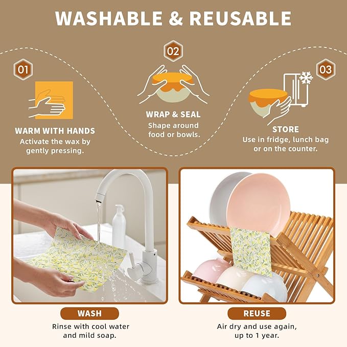 Natural Beeswax Food Wrap Set