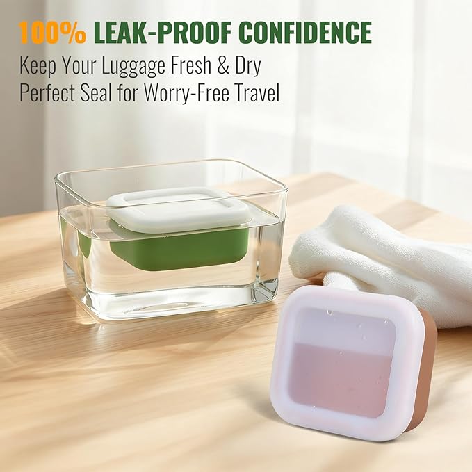 Shampoo Bar Travel Case with Draining Pad | Leakproof Silicone Small Travel Soap Case | Ultra-Compact for Gym, Camping, Business Trip (Mocha Brown)