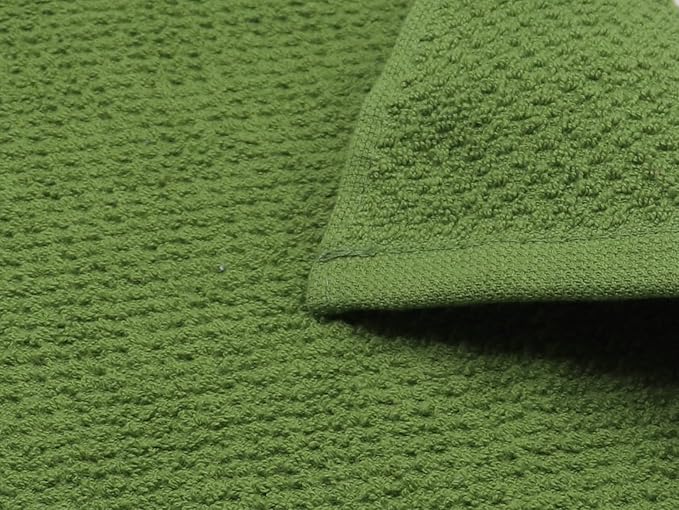 Cleaning Rags Cleaning Cloths for Cleaning House, Cotton Dish Cloths Dish Rags for Washing Dishes, Set of 8, Light and Soft Terry Kitchen Washcloths Kitchen Rags,12 Inch x 12 Inch (Green Set