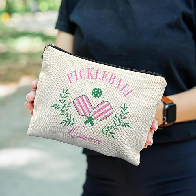 Pickleball Queen Makeup Bag, Pickleball Gifts for Women, Gifts for Pickleball Lovers, Pickleball Stuff, Pickleball Accessories for Women, Pickleball Cosmetic Bag Toiletry Bag