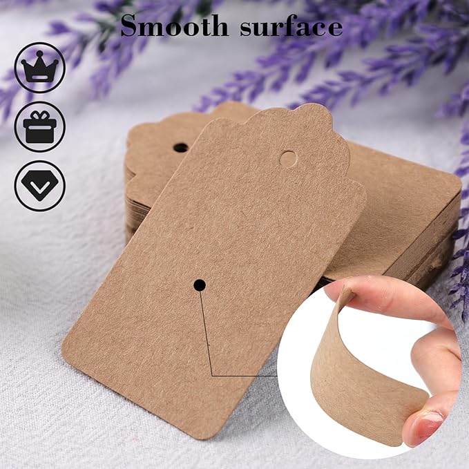 SallyFashion 120PCS Gift Tags with String Attached, 1.6 x 2.8 inch Kraft Paper Hang Tags for Clothes DIY Crafts Wedding Holiday (Brown)