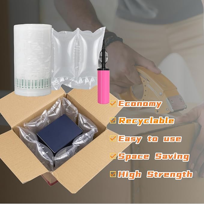 Packing Air Pillows for Shipping 600 Count Packaging Air Bags Inflatable Shipping Supplies Box Filler Alternative to Packing Peanuts, Purse Stuffers for Shape 4.72" x 9.84"