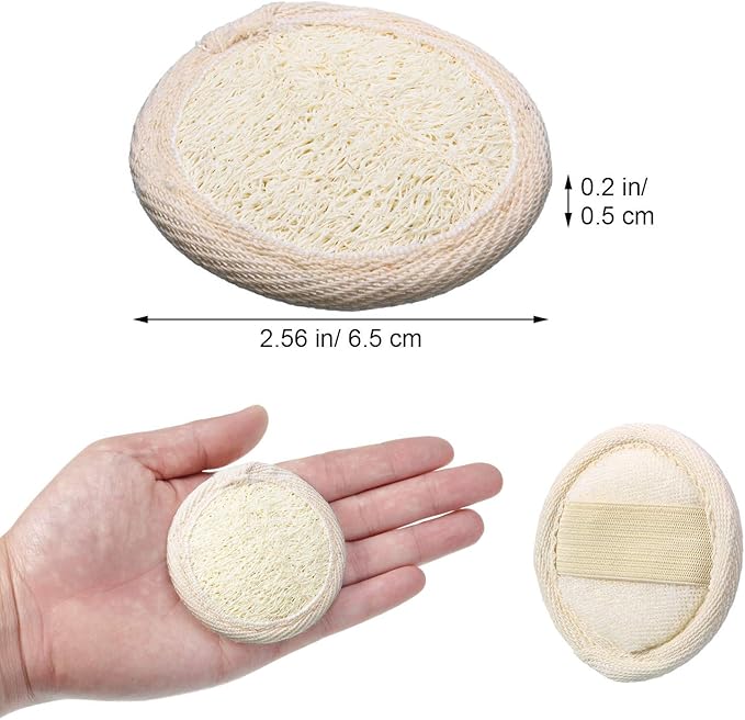 18 Packs Exfoliating Loofah Sponge Pads Mini Facial Body Bath Shower Loofah Sponge Pad Natural Exfoliating Scrubber Brush for Women Men