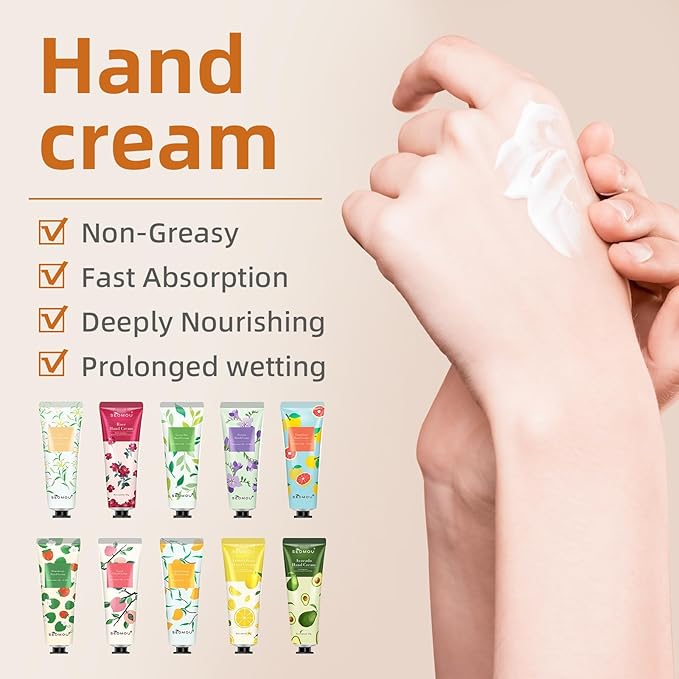 10 Pack Hand Cream Gifts Set for Women perfect as Christmas Stocking Stuffers for Adults includes Bulk Hand Lotion in Travel Size for Dry Hands ideal for Thank You and Appreciation Gifts 30g