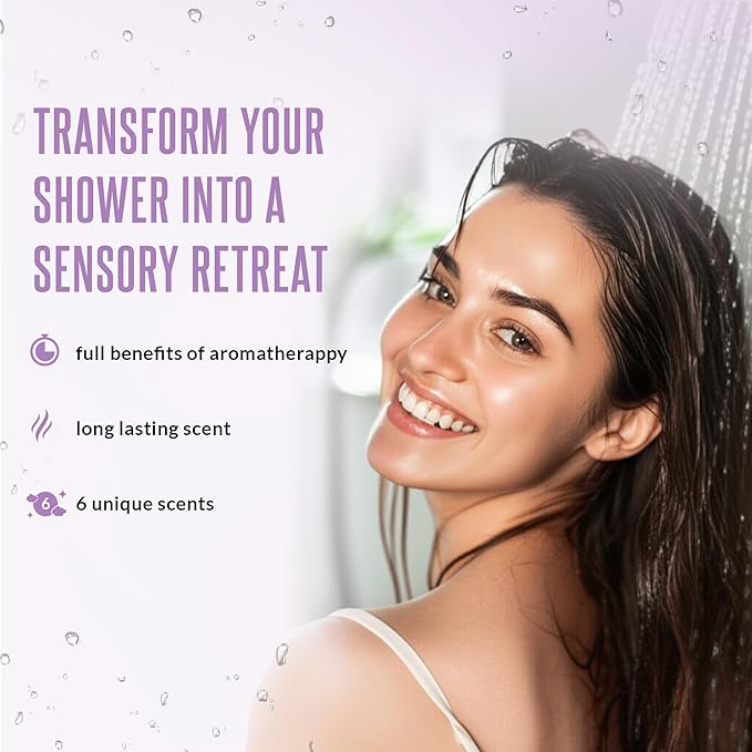 Shower Steamers Aromatherapy GOSSBY 6 Pack - Gifts for Women, Birthday Gifts for Her, Home Spa, Shower Bombs, Self Care, Relaxation, Lavender Essential Oil, Teen Girl Gifts - Serene Essence Style