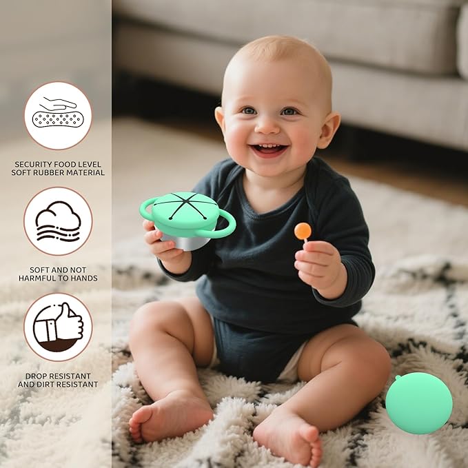 Stainless Steel Snack Containers for Kids, 2 Pack Toddler Snack Containers with Silicone Lids & Handles, Safe and Durable, Snack Cups for Toddlers Spill Proof