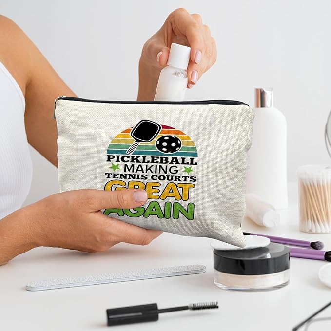 Pickleball Accessories: Women's Makeup Bag & Cosmetic Gift Set for Pickleball Lovers