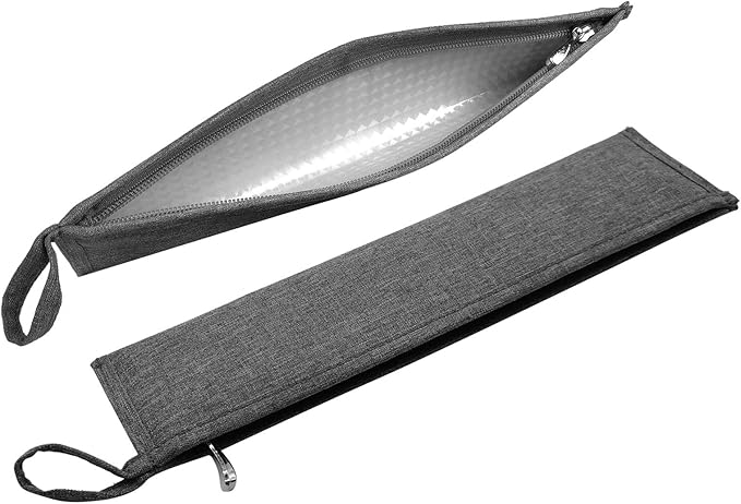 Aosbos Reusable Straws Carrying Case, Portable Small Pouch for Metal, Paper, Plastic, Silicone Disposable Straws, Stainless Steel Chopstick - Grey