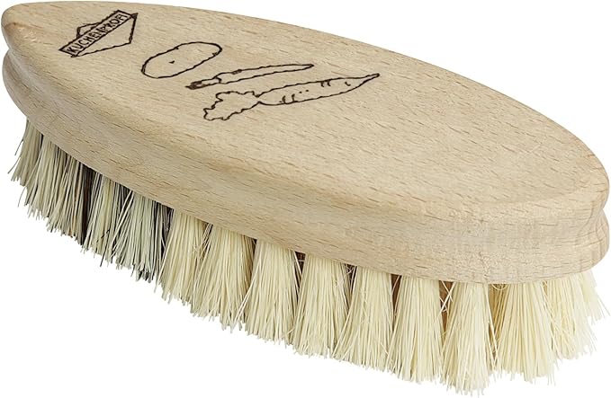 Küchenprofi Vegetable Brush - 2.5 x 5.5 in, Beechwood Handle & Natural Bristles - Dish Scrubber & Kitchen Scrub Brush for Vegetables & Dishes