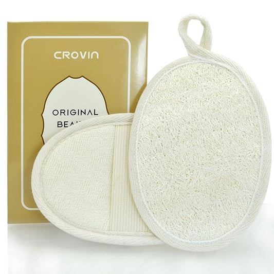 Natural Loofah Exfoliating Body Scrubber, Made with Natural Shower Loofah Sponge for Men and Women’s SPA (Pack of 2)