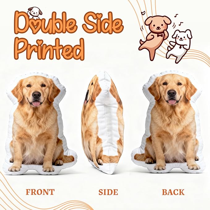 Custom Pillow, Custom Body Face Pillows with Picture, White Elephant Gifts, Customized Dog Stuffed Throw Pillows, Personalized Gag Fun Christmas Birthday Gifts for Boyfriend, Pet, Family, Couple