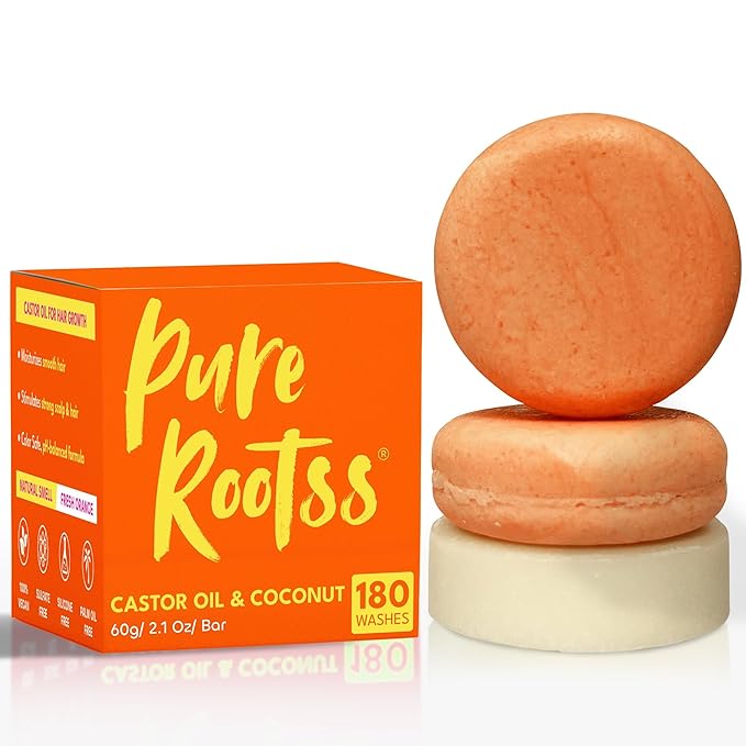Castor Oil Shampoo and Conditioner Bar Set 3 - Hair Growth, Regrowth, Anti Hair Loss- Natural Solid Shampoo Soap Bars Set for Women with Straight, Curly Hair for Thinning, Thickening