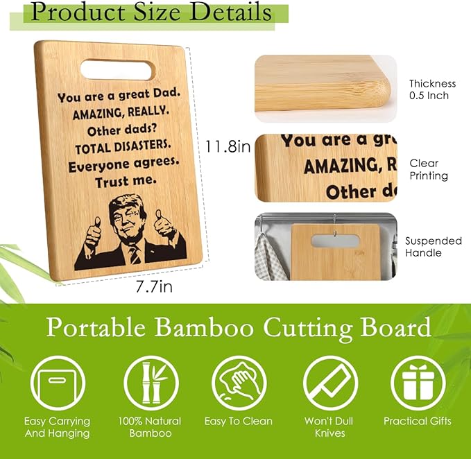 Funny Dad Birthday Gifts from Daughter Son, First Time Dad Gifts, Father Gifts for Best Dad, Bonus Dad, Daddy, Gag Gifts for Stepdad, Gifts for Dad Christmas, Funny Dad Cutting Board Gift