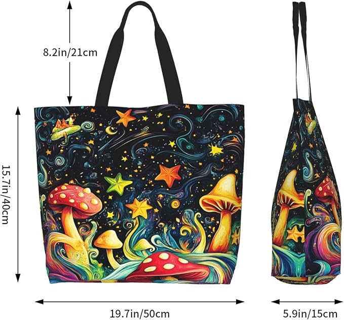 Tote Bag Shoulder Bags for Women Grocery Shopping Bag Reusable Bags Boho-Red Paisley 1