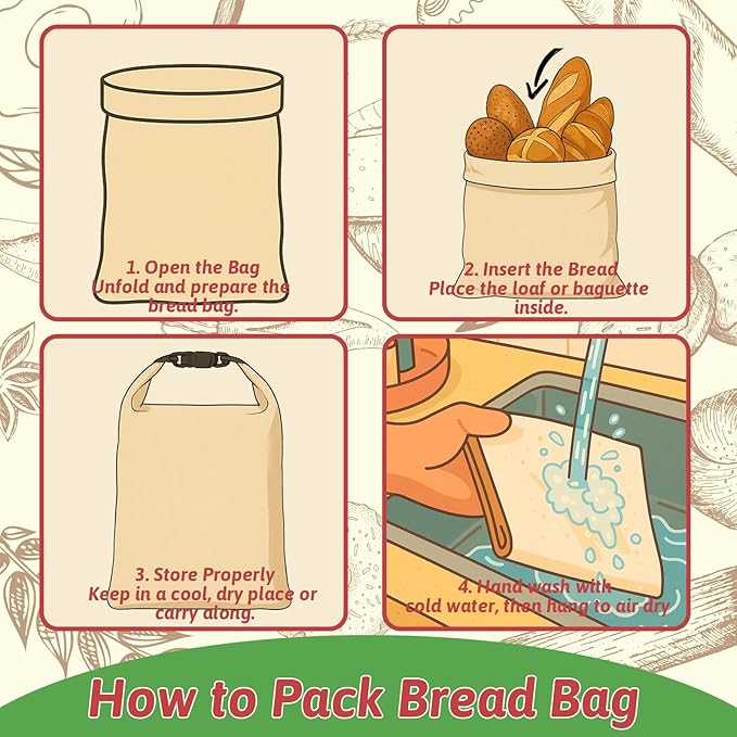 Christmas Beeswax Bread Bags Set – 2 Reusable Bread Bags + 3 Wax Paper Sheets,Eco-Friendly Beeswax Wraps for Food,Homemade Sourdough,Cheese,Snacks & Fruit,Holiday Gift for Bakers Kitchen Lovers