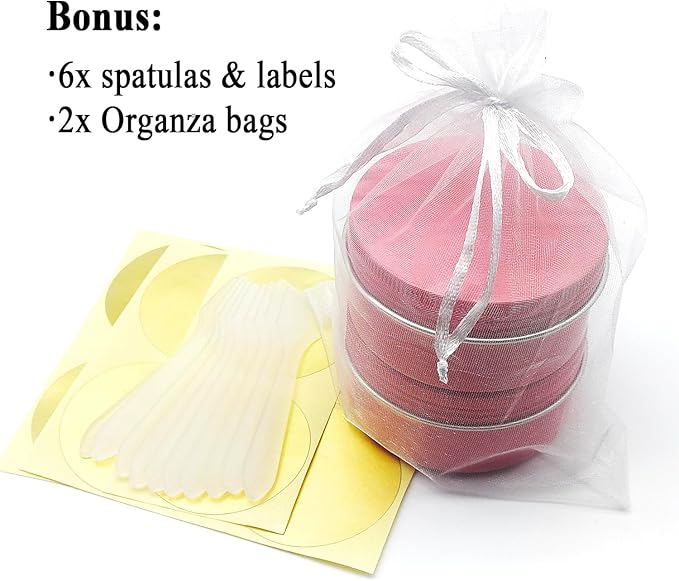 10pack 80ml Aluminum Tin, 80 Gram Pink Container Leak Proof Cosmetic Jars, 80g Small Makeup Round Screw Lids Pot for Cosmetic, Salves, Lip Balms, Toner, Cream, Paint, Candle, Tea, Beads, Wax