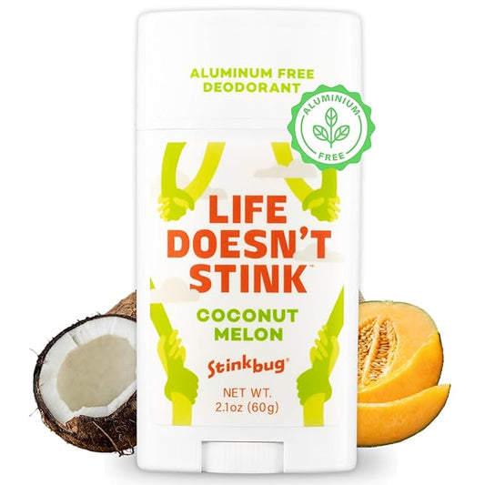 Stinkbug Naturals Organic Aluminum Free Deodorant Stick with Coconut Melon, Coconut Oil and Essential Oils, Paraben Free, Sensitive Skin Deodorant, 2.1 Ounces Pack of 1