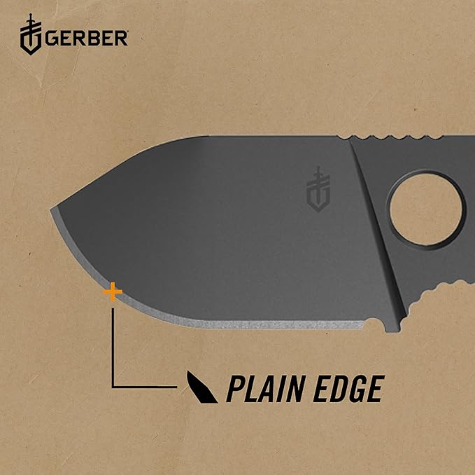 Gerber Gear GDC Money Clip with Small Pocket Knife, Stainless Steel Fixed Blade Knife and Case, Gifts for Men, EDC Gear for Camping and Hiking