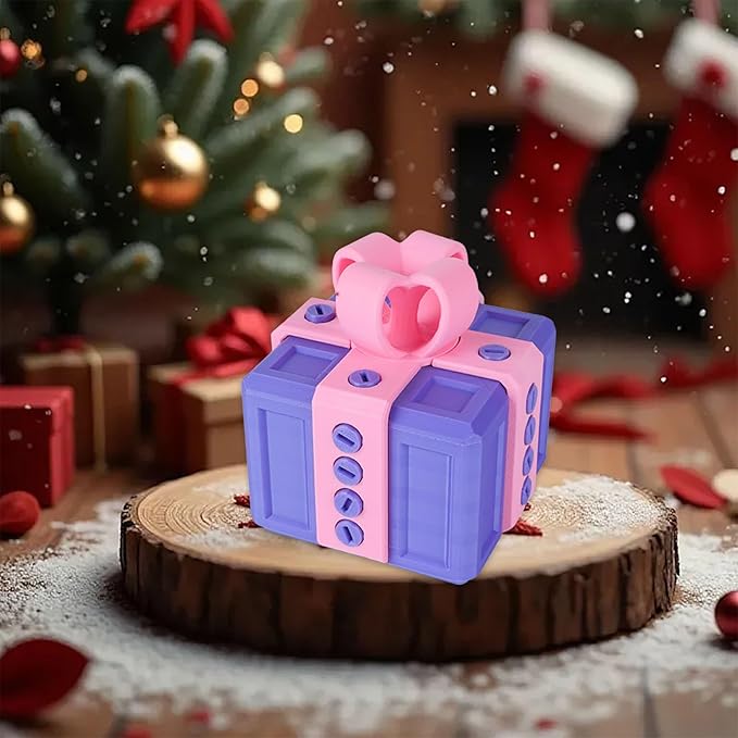 The Prank Box Funny Christmas Gifts Box Annoying Hilarious Screw Challenge with Surprise 3D Printed Screw Gifts Boxes Ideal for Birthday, Christmas (Purple and pink)