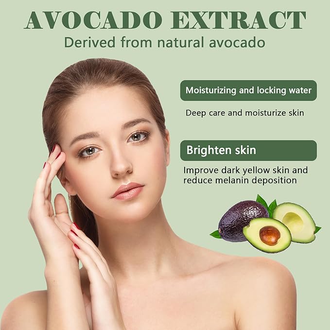 Avocado Skin Care Set for Women,6PCS Skincare Gift Kits,Stocking Stuffers,Christmas Gifts for Women,Moisturizing Korean Skincare Set with Facial Cleanser, Toner, Serum, Lotion,Cream, Eye Cream