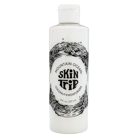 Mountain Ocean Skin Trip Coconut Body Lotion, 8 Oz, Lightweight, Fast Asborbing Moisturizer for Women and Men, with Coconut Oil, Aloe Vera, & Lanolin