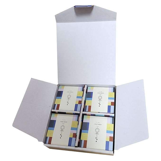Handmade Solid Dish Soap Gift Set – 4 Vegan Bars in Korean Traditional Design Box