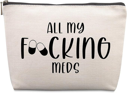 Funny Med Bag for Traveling, Funny Medicine Bag Makeup Bag Gifts Dental Gifts Nurse Assistant Gift Pill Bags Medicine Pouch for Travel, Med Bags Storage for Women Patient Gift