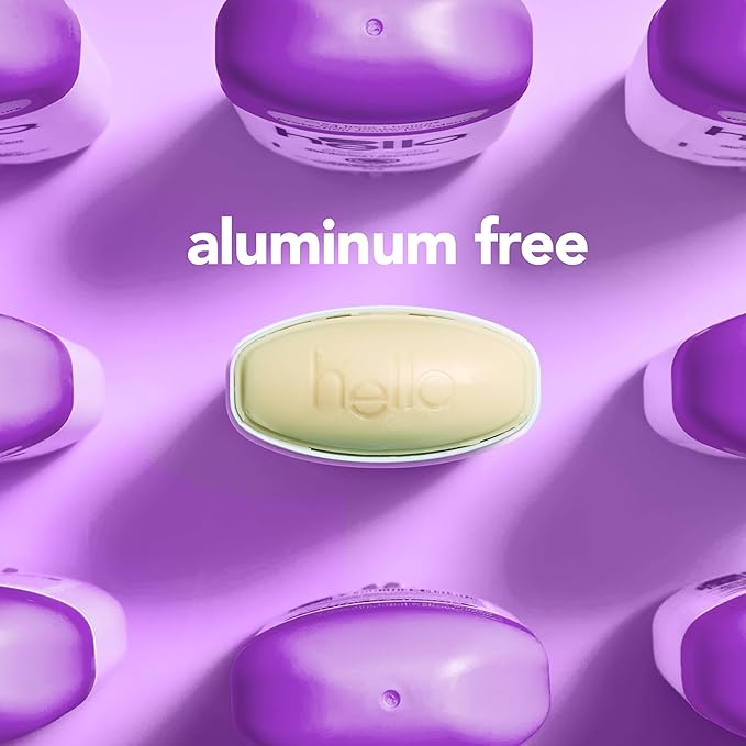 hello Lavender Vanilla Aluminum Free Deodorant for Women and Men with Shea Butter, 24-Hour Freshness, Baking Soda Free Deodorant, Dermatologically Tested, 2.6 oz Stick