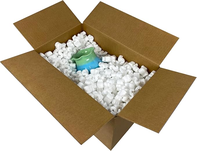 Packing Peanuts 3.5 cu. ft. (22.5 Gallons) S Shaped, Cushioning (1-Pack, White), Packing Peanuts For Shipping, Moving, Storage & Packing
