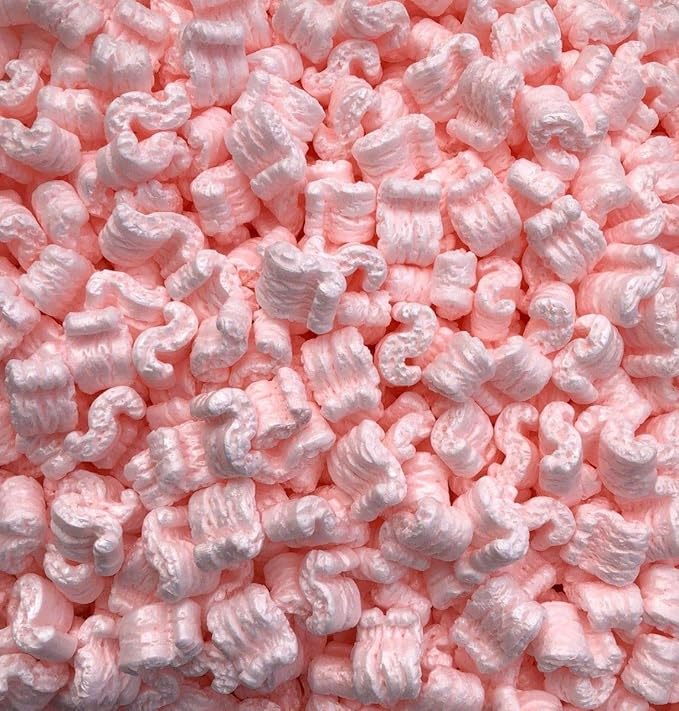 Bubblefast! Brand 21 cu. ft. (135 gallons) Pink Anti Static Packing Peanuts Popcorn (3.5 cu. ft x 6 Bags)