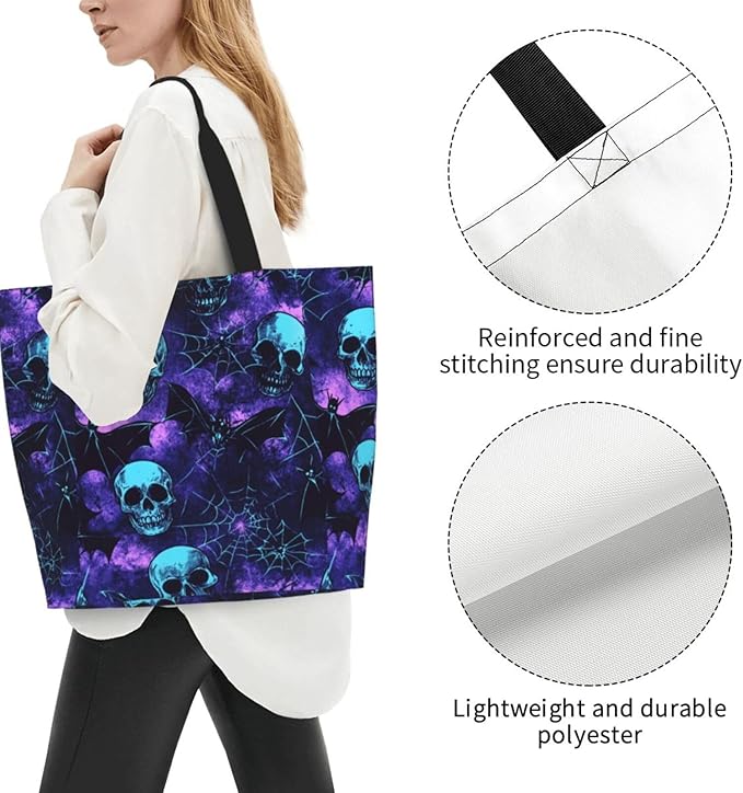Tote Bag Shoulder Bags for Women Grocery Shopping Bag Reusable Bags Boho-Red Paisley 1