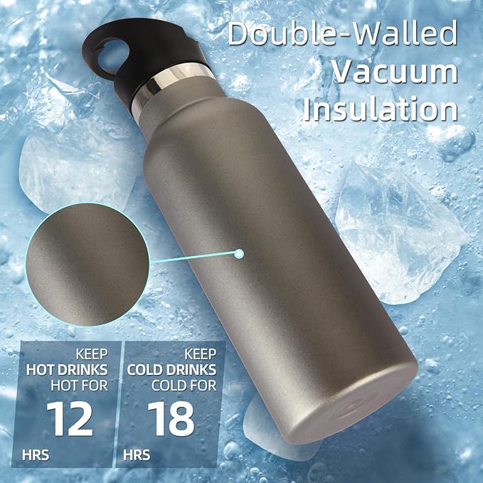 Volhoply 17oz Insulated Water Bottle Bulk 8 Pack,Stainless Steel Kids Water Bottles with Straw Lid,Reusable Metal Water Bottle,Double Wall Vacuum Sports School Flask Keep Hot & Cold (Mix,8 Set)