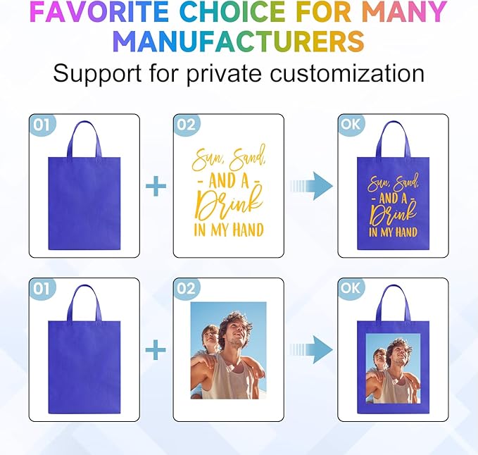 Custom Tote Bags with Your Logo, Personalized Reusable Shopping Bags for Shopping Business