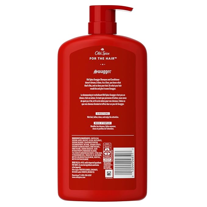 Old Spice Swagger 2-in-1 Shampoo and Conditioner Set for Men, Cedarwood Lime Scent, Healthier, Fuller, More Moisturized Looking Hair, Barbershop Quality, 29.2 Fl Oz Each, Twin Pack